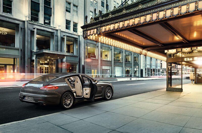 Porsche Panamera at luxury hotel