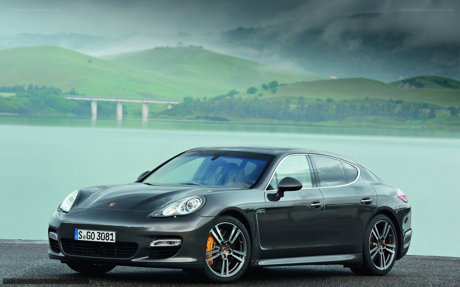 Porsche Panamera by a lake