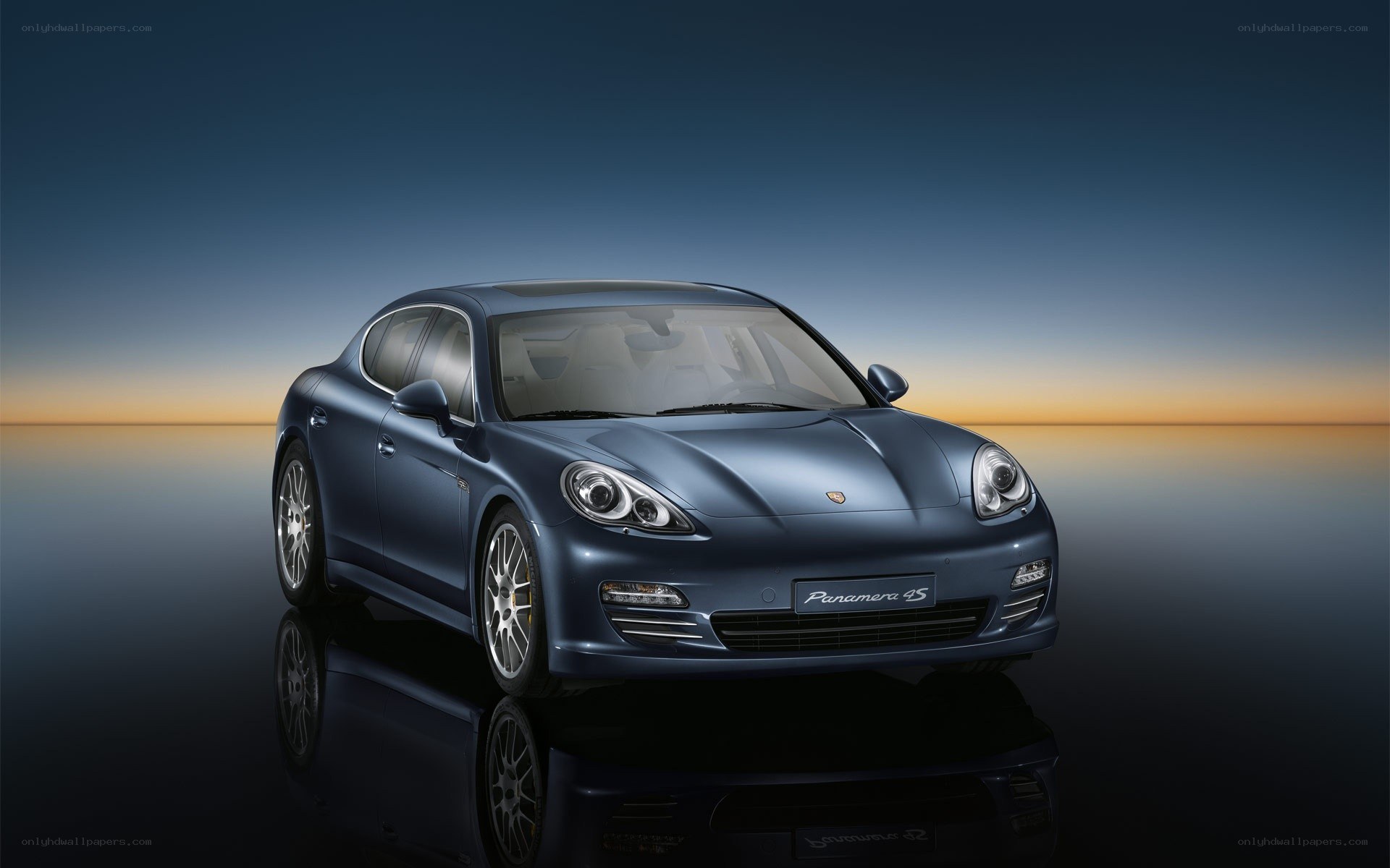 Porsche Panamera in sunset