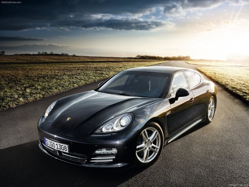 Porsche Panamera on a country road