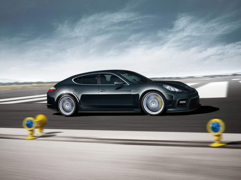 Porsche Panamera on a racetrack