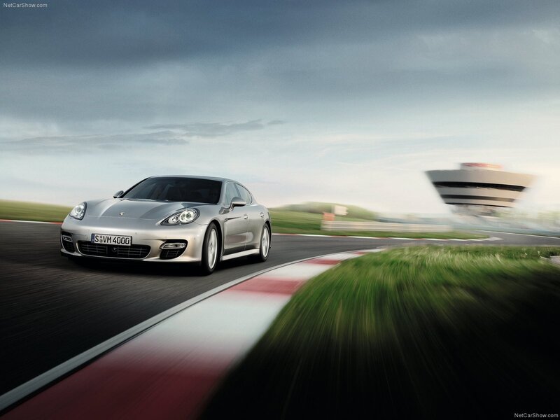 Porsche Panamera on a racetrack
