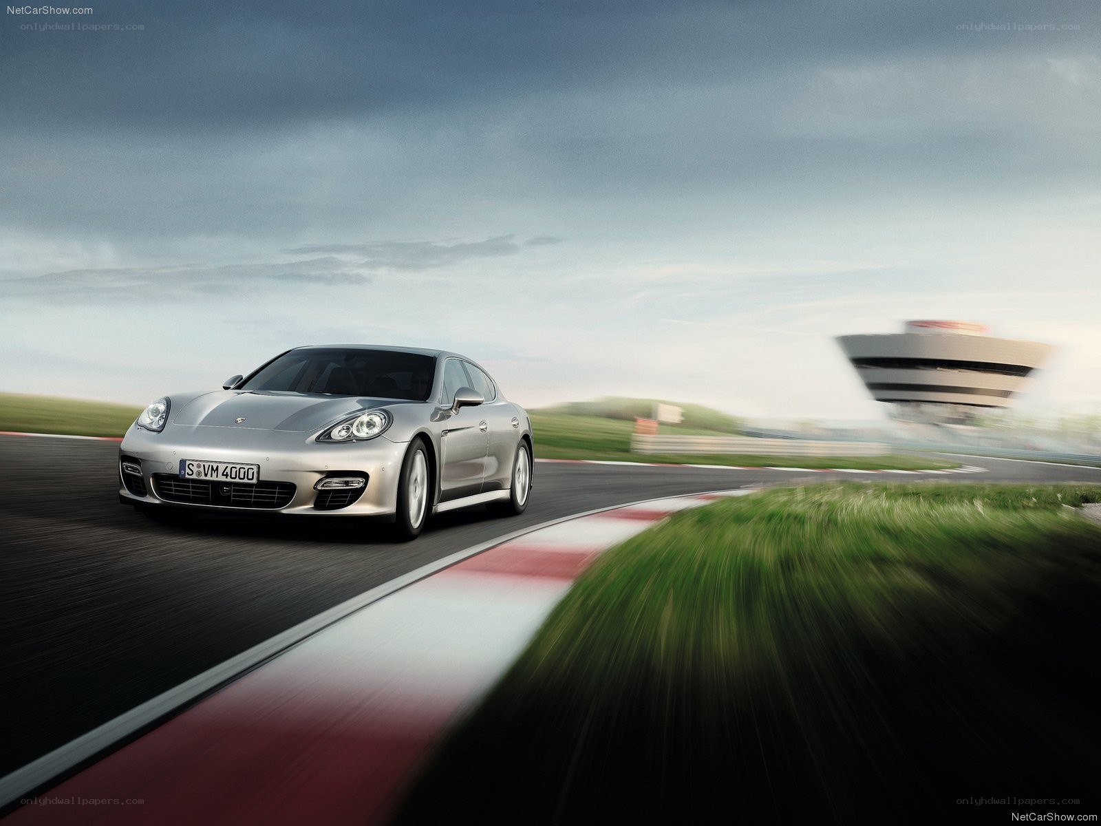 Porsche Panamera on a racetrack