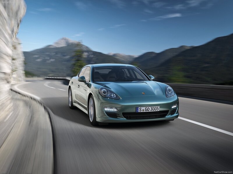 Porsche Panamera on mountain road