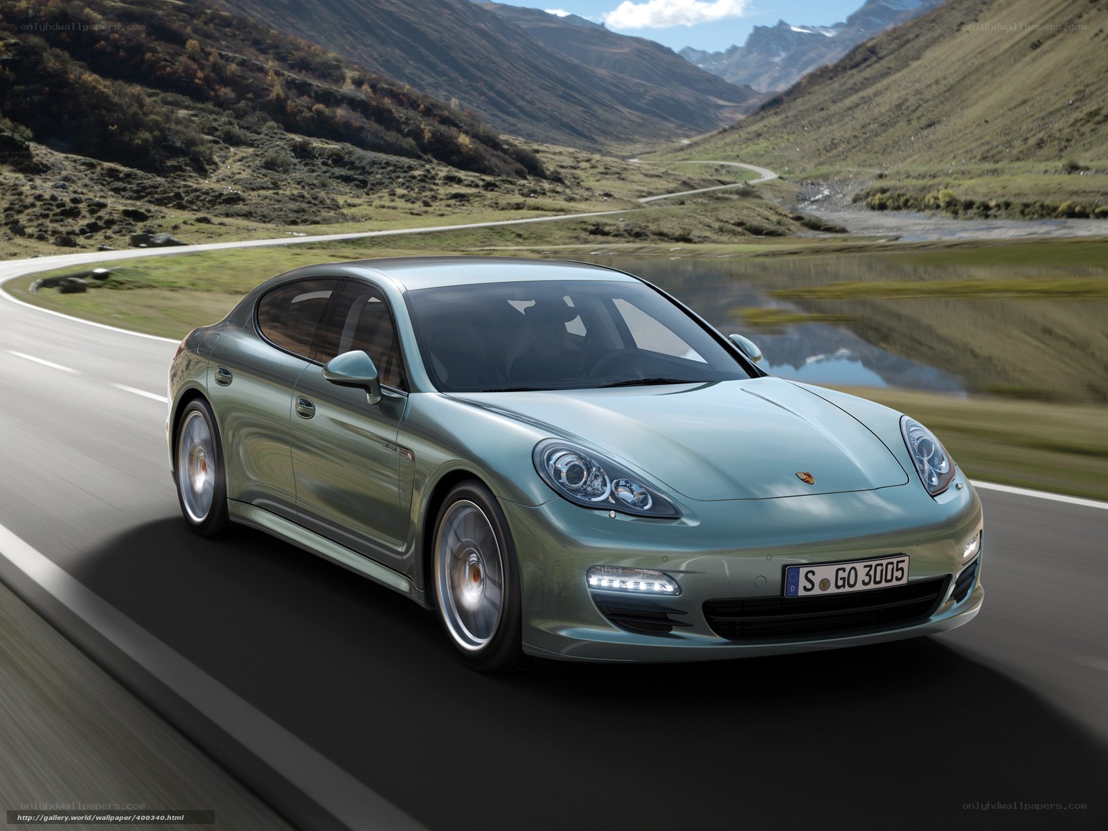 Porsche Panamera on mountain road