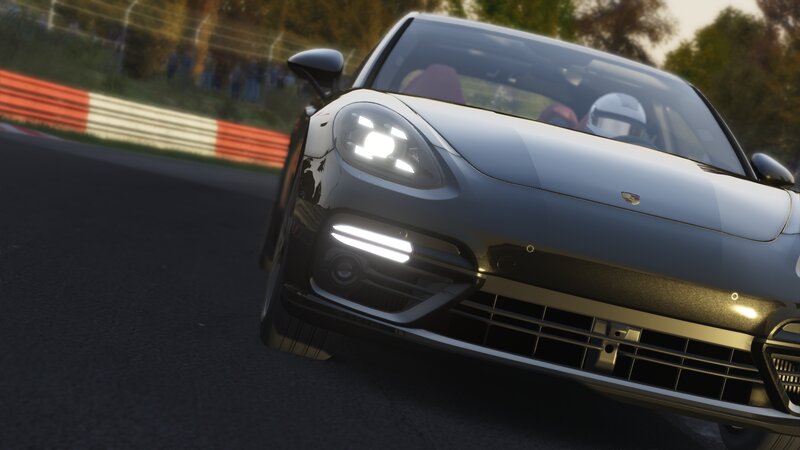 Porsche Panamera on Racetrack — Black