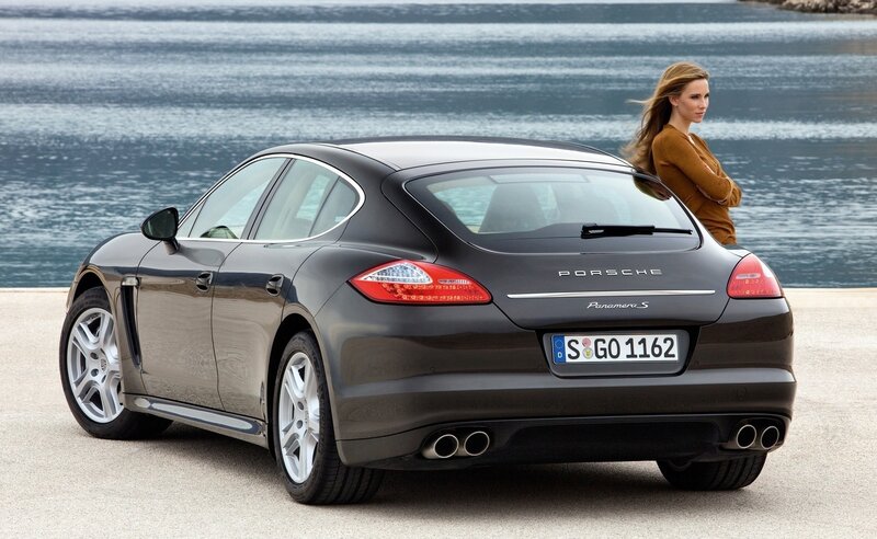 Porsche Panamera S by the water