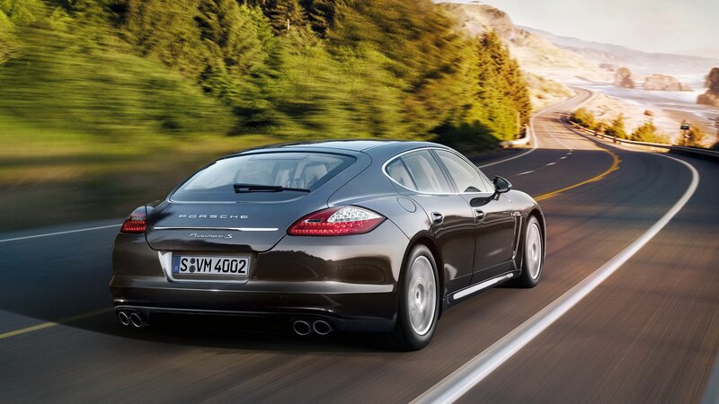 Porsche Panamera S on coastal road