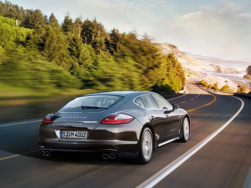 Porsche Panamera S on coastal road