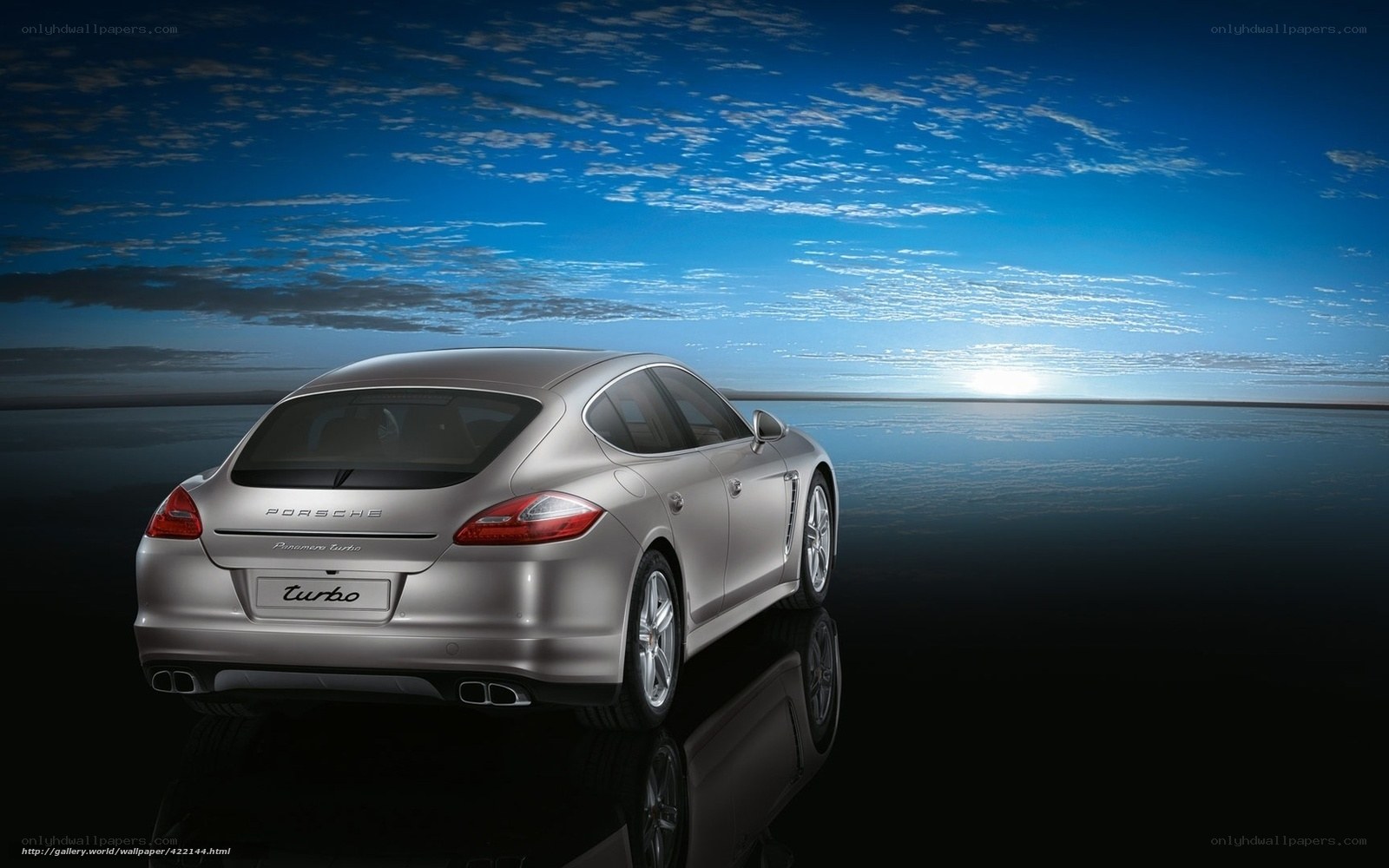 Porsche Panamera Turbo at sunset