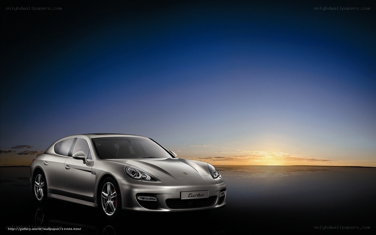 Porsche Panamera Turbo at sunset
