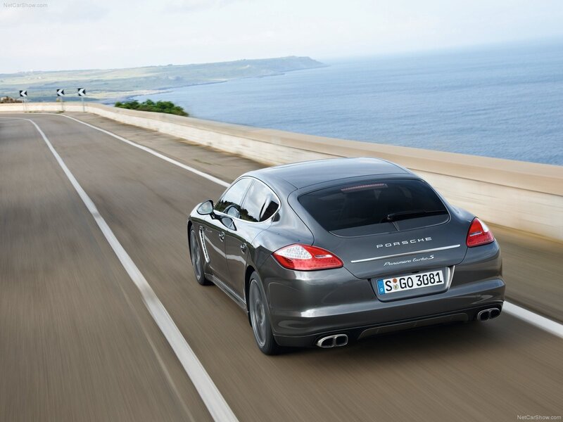 Porsche Panamera Turbo S on coastal road