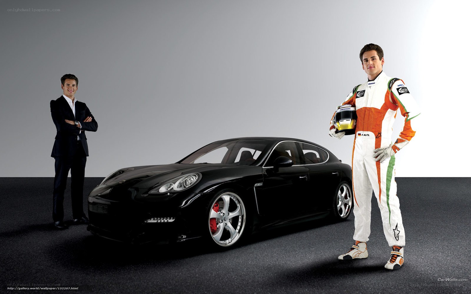 Porsche Panamera with race driver