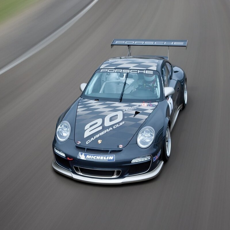 Porsche Race Car — Black, Dynamic, Photograph, Race Track, Driver