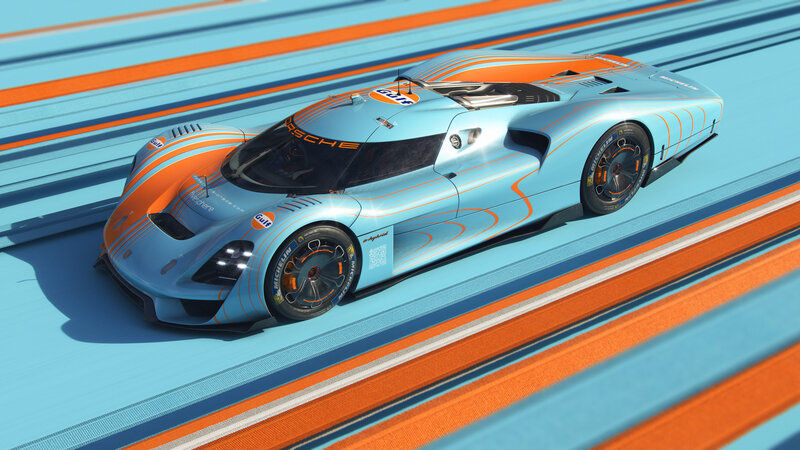 Porsche Race Car — Blue, Dynamic, 3d Render