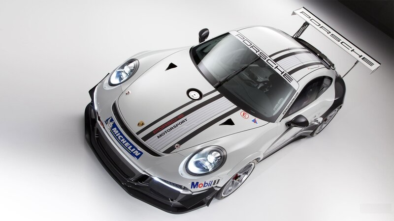 Porsche race car from above