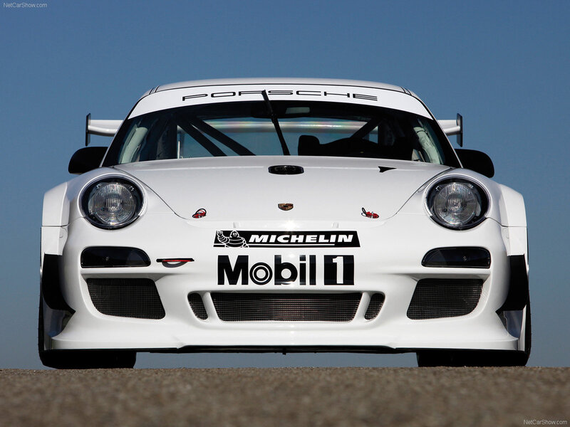 Porsche race car front view