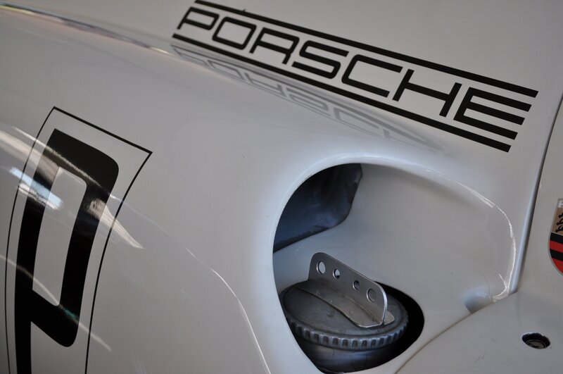 Porsche race car fuel filler