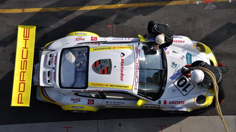 Porsche Race Car in Pit