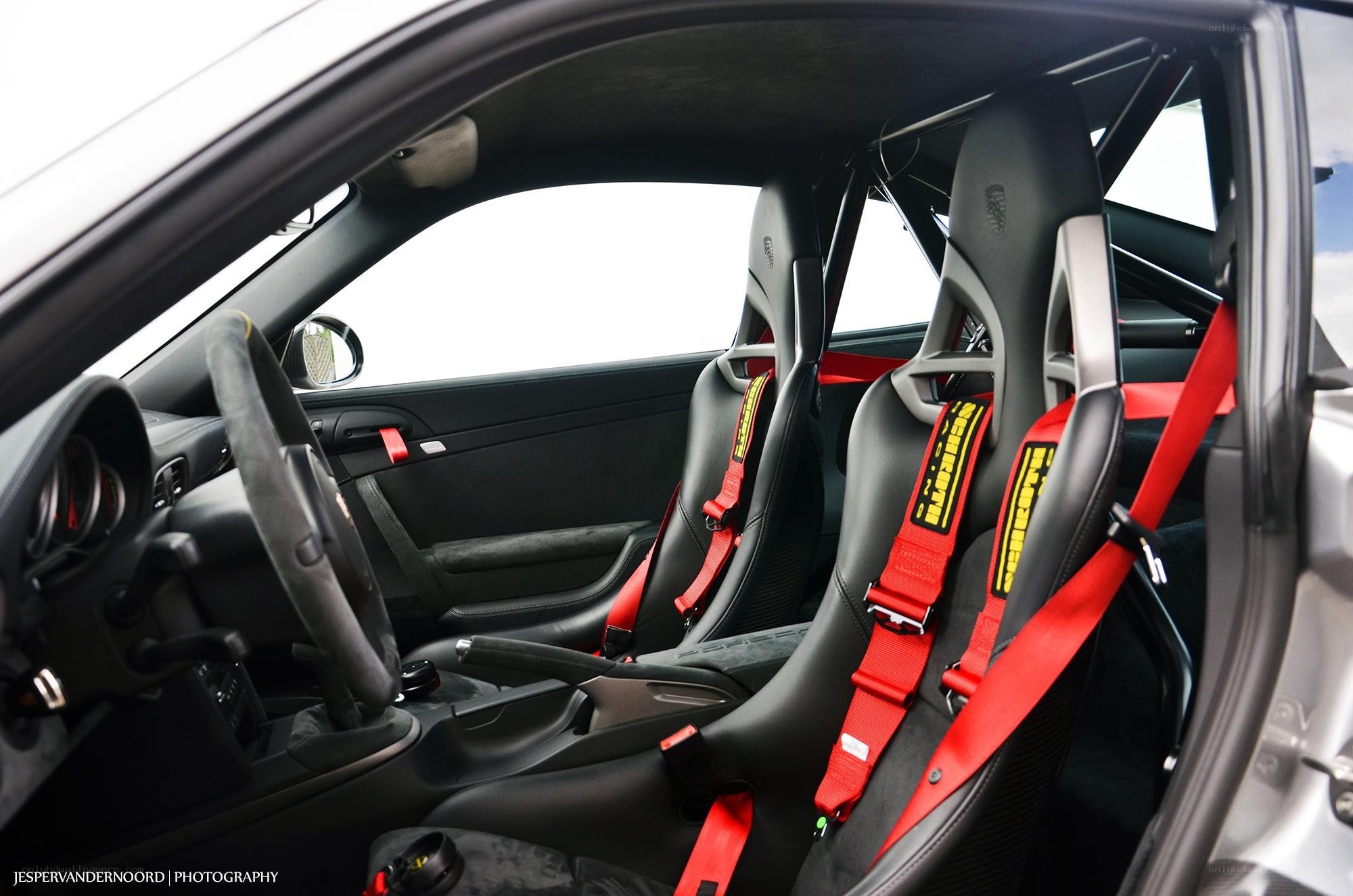 Porsche race car interior