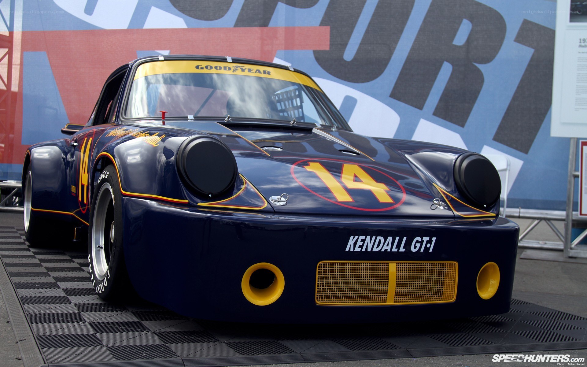 Porsche race car on display