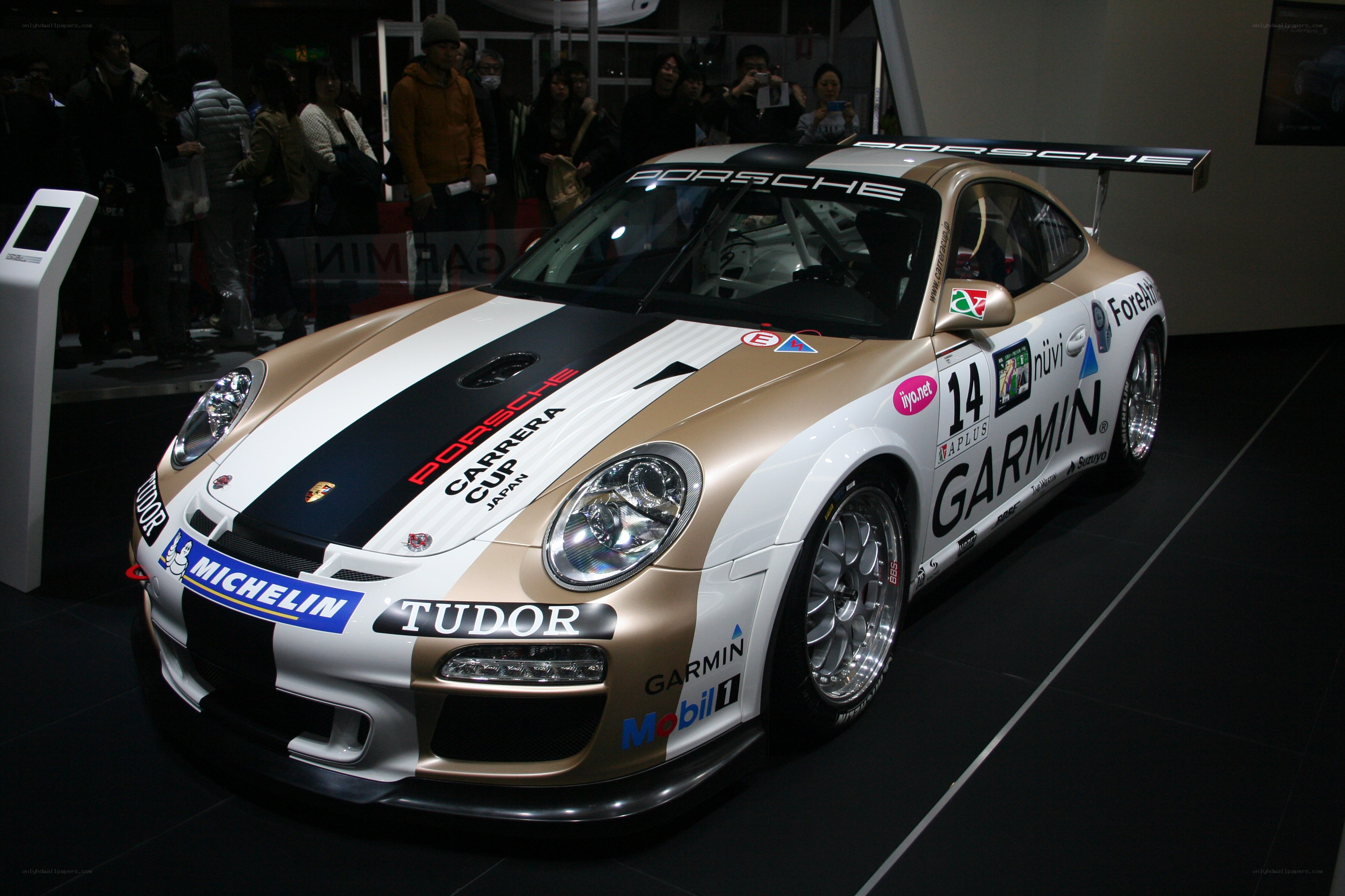 Porsche race car on display