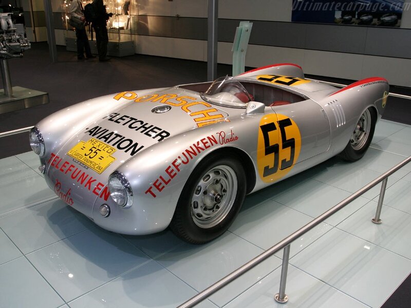 Porsche race car on display