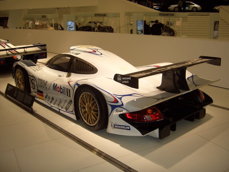 Porsche race car on display