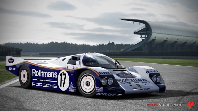 Porsche race car on track