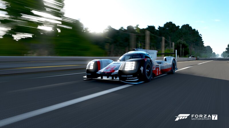 Porsche Race Car on Track — Black