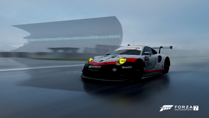 Porsche Race Car on Track — Gray