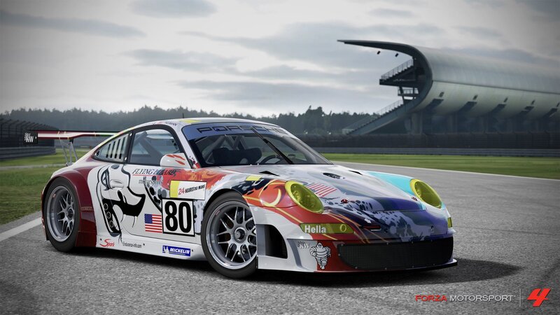 Porsche Race Car on Track — White, Competitive