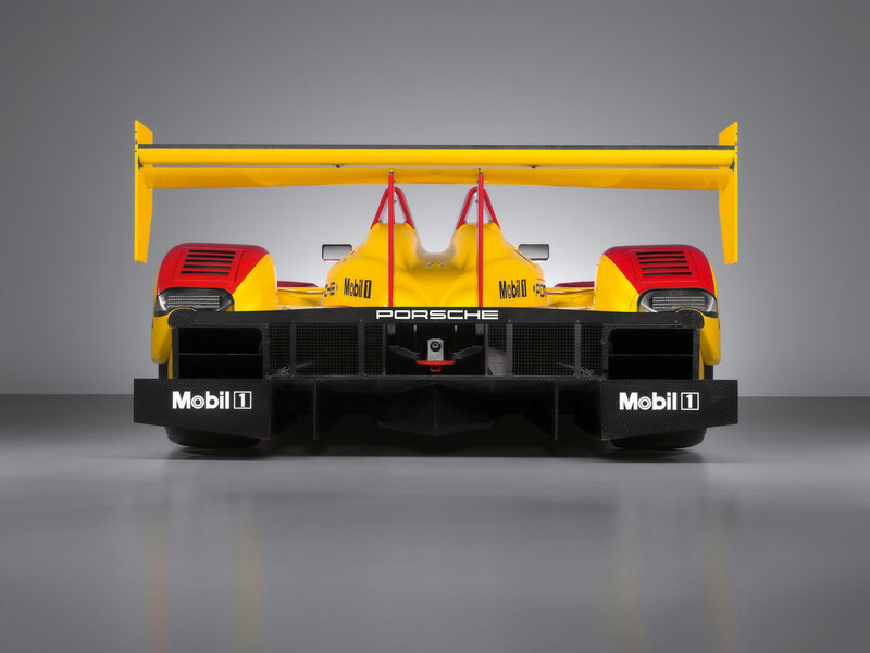 Porsche race car rear view
