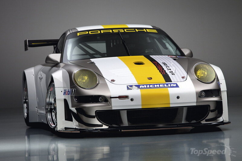 Porsche Race Car — Silver, Dramatic, Photograph, Michelin
