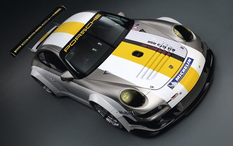 Porsche Race Car — Silver, Dramatic, Photograph, Racing Livery
