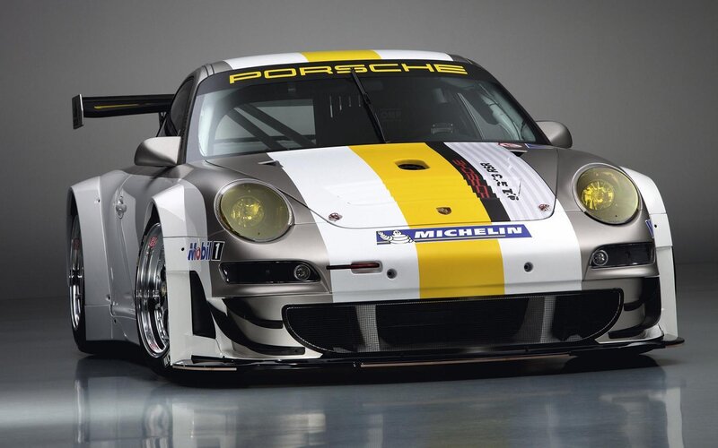 Porsche Race Car — Silver, Dramatic, Photograph