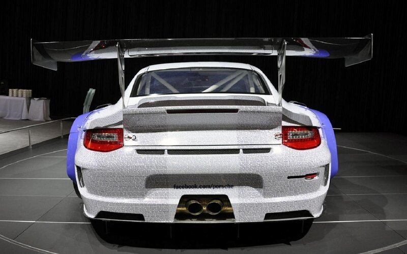 Porsche Race Car — White, Dramatic