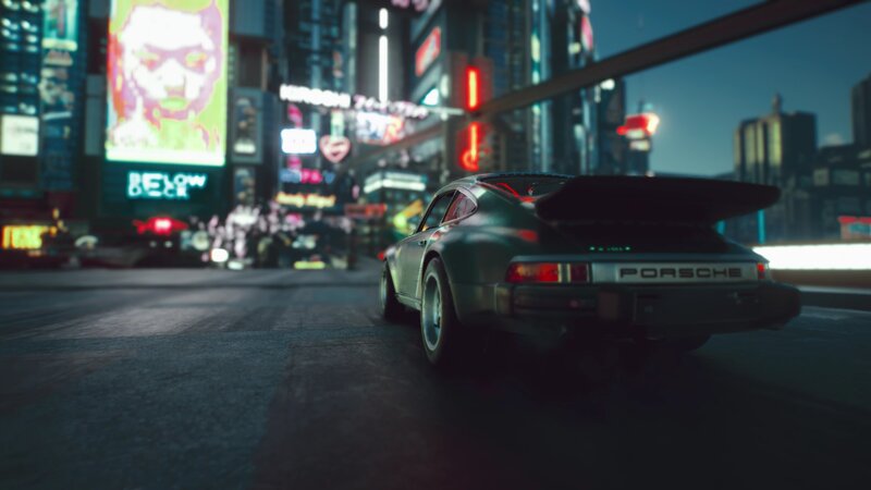 Porsche Sports Car — Black, Dark, Futuristic