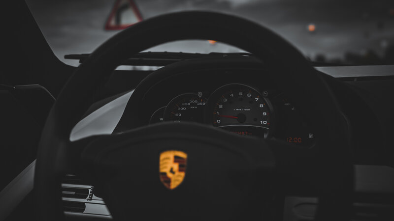 Porsche Steering Wheel — Black, Dark