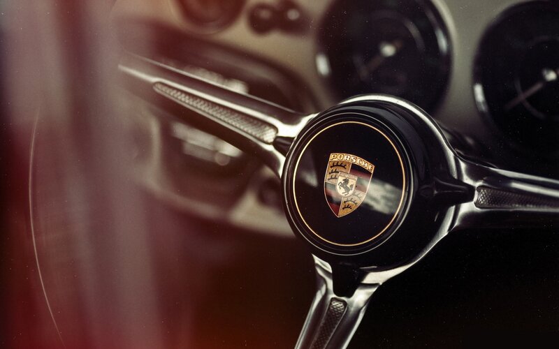 Porsche Steering Wheel — Black, Dramatic