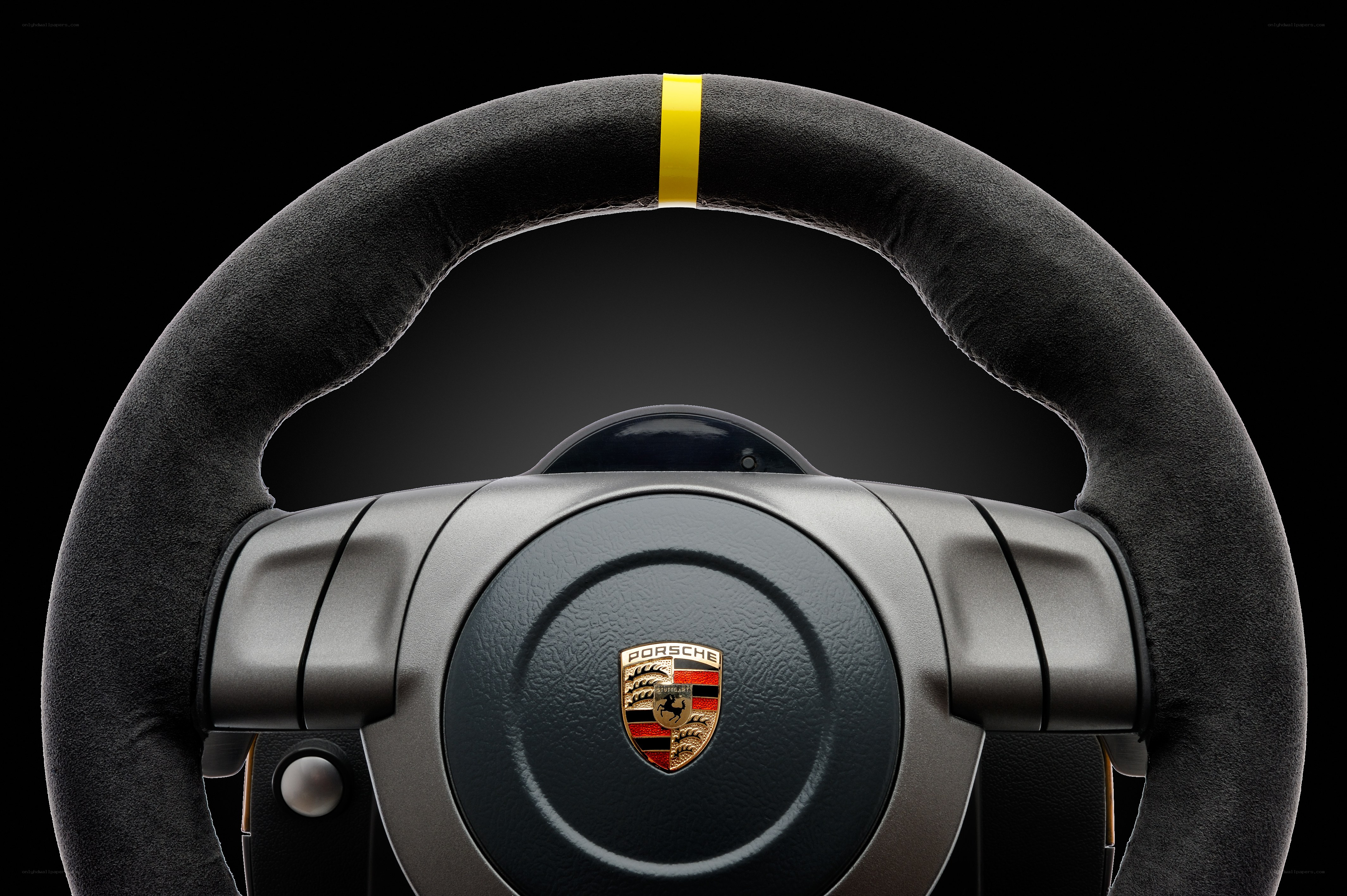 Porsche steering wheel close-up
