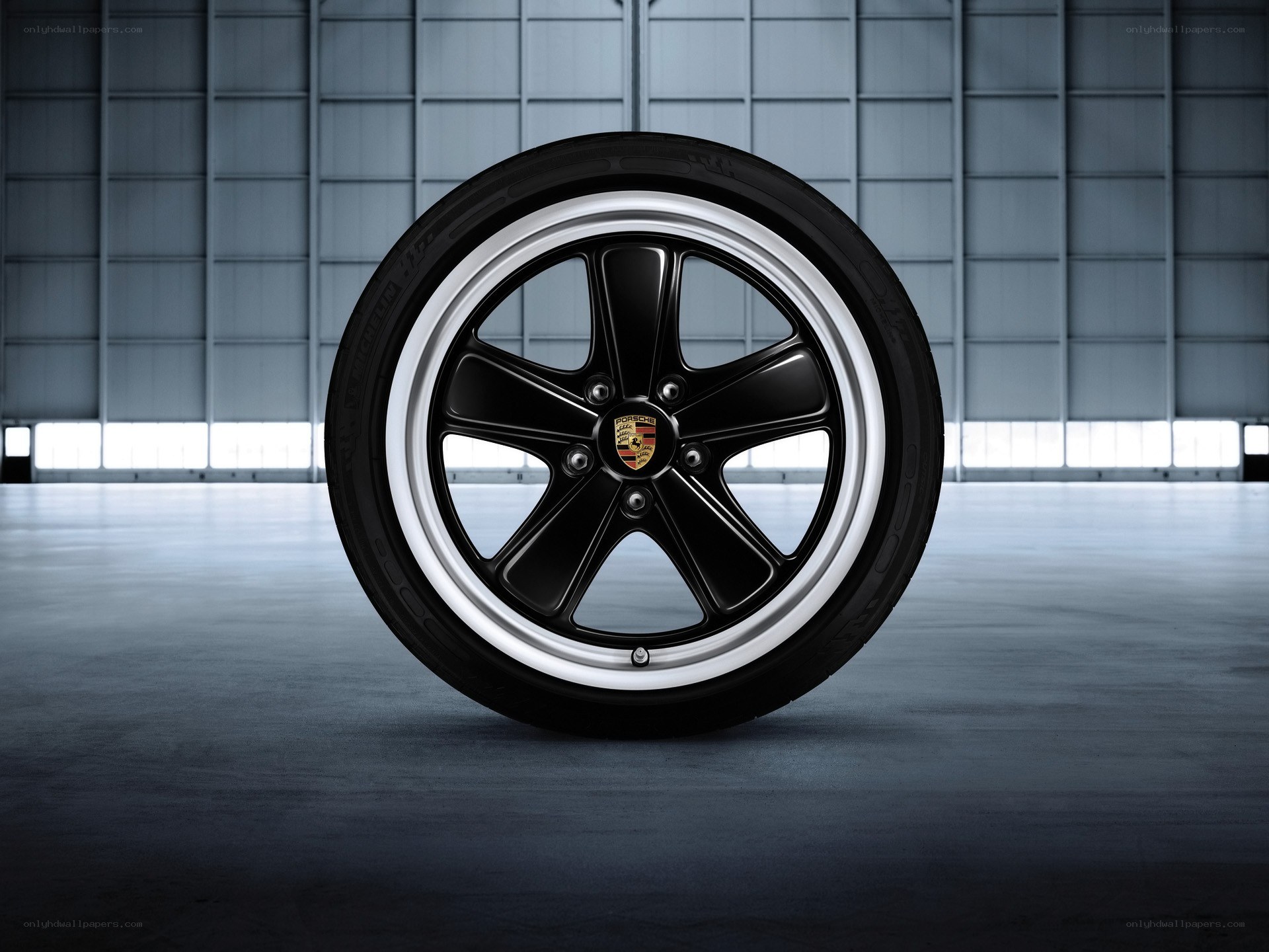 Porsche wheel in warehouse