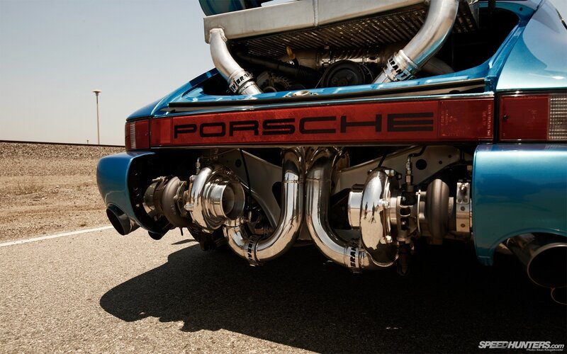 Porsche with custom exhaust