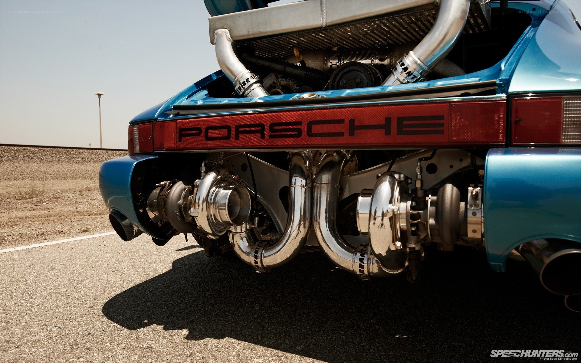 Porsche with custom exhaust