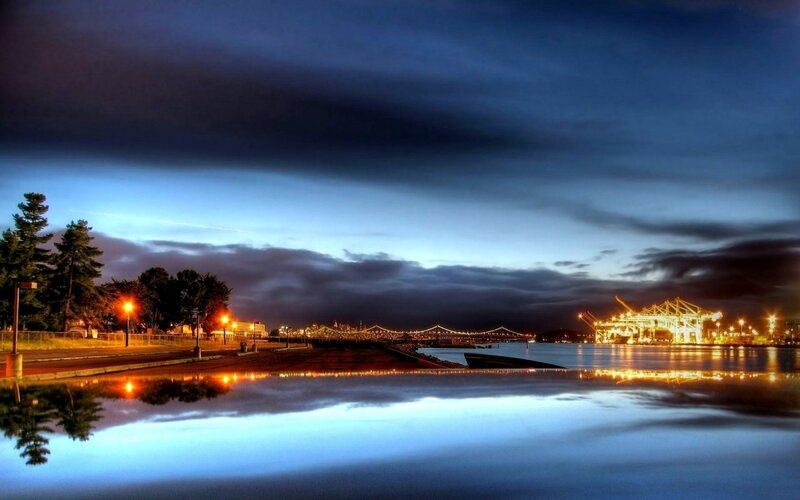 Port at Dusk — Blue