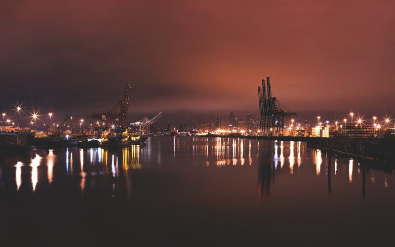 Port at Night — Black