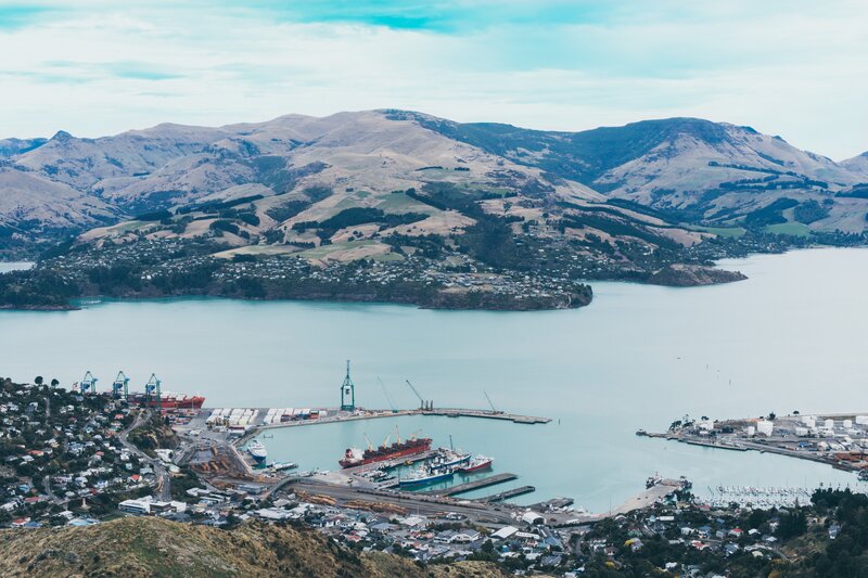 Port City with Mountains