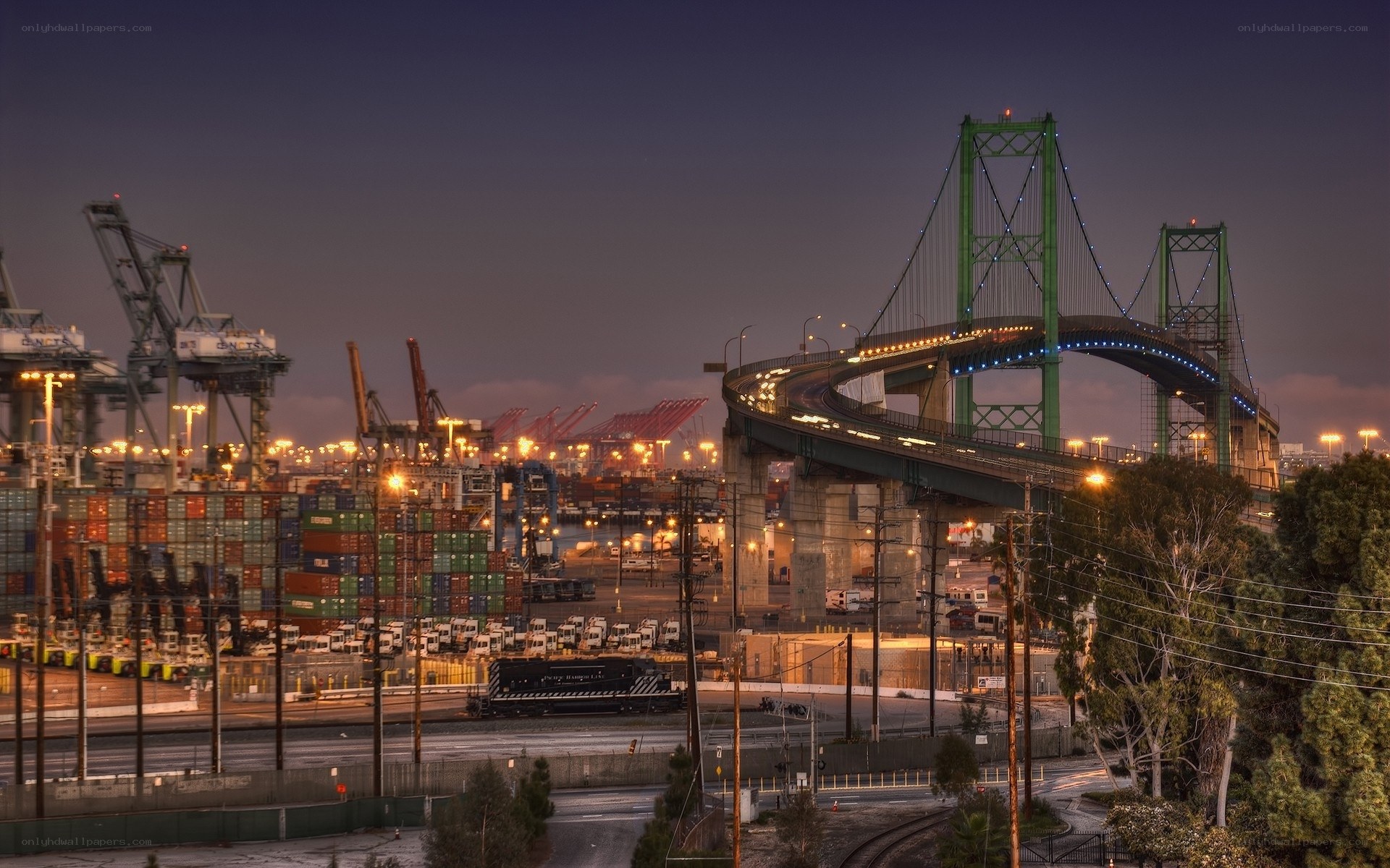 Port of Los Angeles at dusk