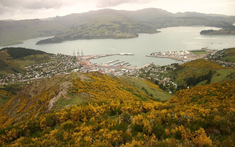 Port of Lyttelton from a hill