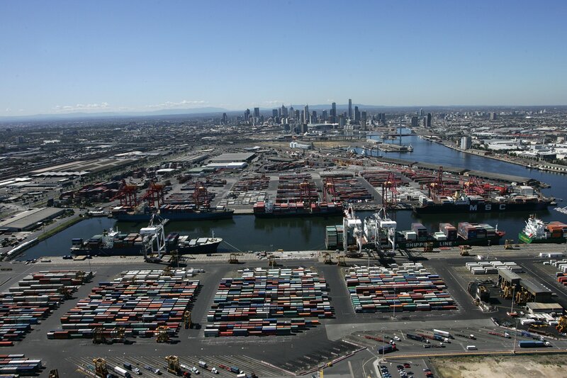 Port of Melbourne aerial view